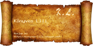 Könyves Lili névjegykártya