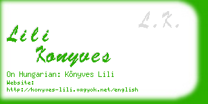 lili konyves business card