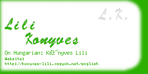 lili konyves business card